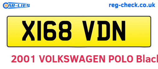 X168VDN are the vehicle registration plates.