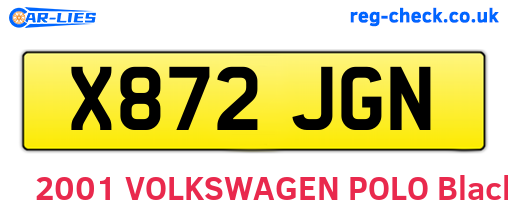 X872JGN are the vehicle registration plates.