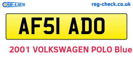 AF51ADO are the vehicle registration plates.