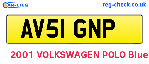 AV51GNP are the vehicle registration plates.