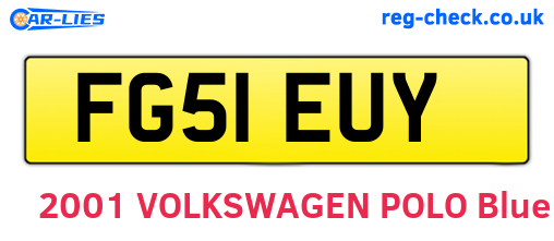 FG51EUY are the vehicle registration plates.