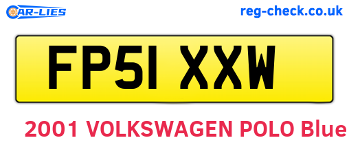 FP51XXW are the vehicle registration plates.