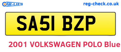 SA51BZP are the vehicle registration plates.