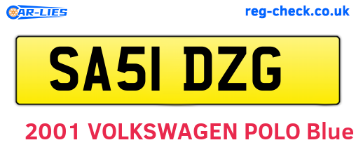 SA51DZG are the vehicle registration plates.