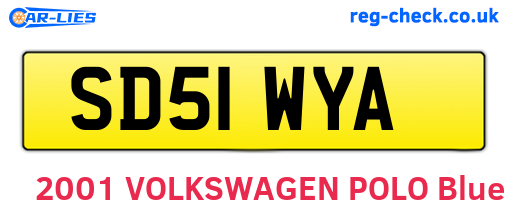 SD51WYA are the vehicle registration plates.