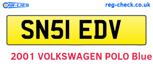 SN51EDV are the vehicle registration plates.