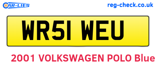 WR51WEU are the vehicle registration plates.