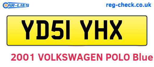 YD51YHX are the vehicle registration plates.