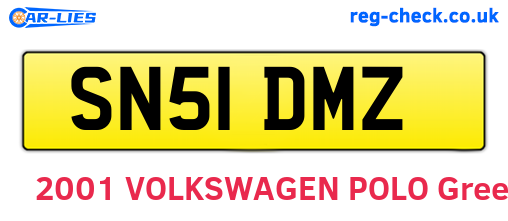 SN51DMZ are the vehicle registration plates.