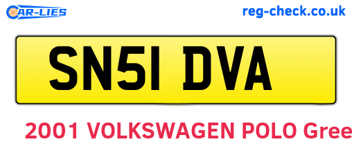 SN51DVA are the vehicle registration plates.