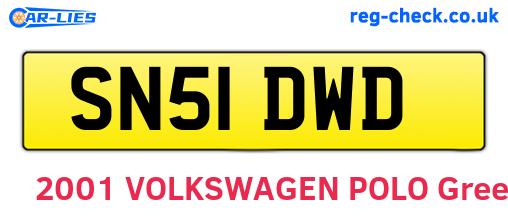 SN51DWD are the vehicle registration plates.
