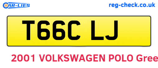 T66CLJ are the vehicle registration plates.