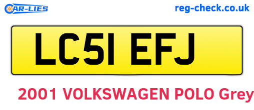 LC51EFJ are the vehicle registration plates.