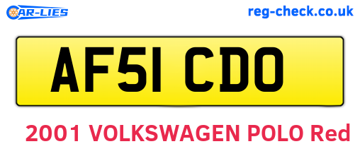 AF51CDO are the vehicle registration plates.