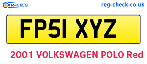 FP51XYZ are the vehicle registration plates.