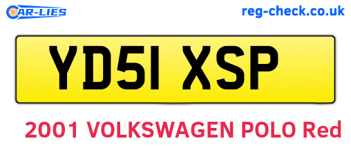 YD51XSP are the vehicle registration plates.