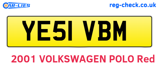 YE51VBM are the vehicle registration plates.