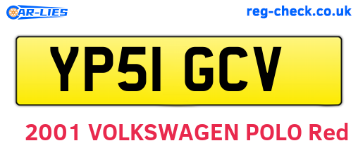 YP51GCV are the vehicle registration plates.