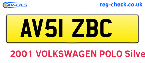 AV51ZBC are the vehicle registration plates.