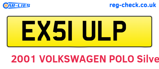 EX51ULP are the vehicle registration plates.