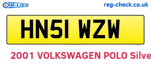 HN51WZW are the vehicle registration plates.
