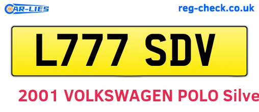 L777SDV are the vehicle registration plates.