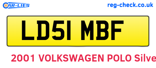 LD51MBF are the vehicle registration plates.