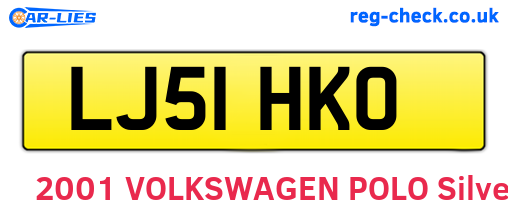 LJ51HKO are the vehicle registration plates.