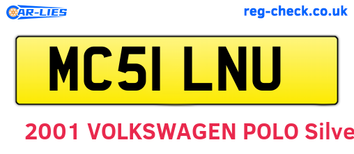 MC51LNU are the vehicle registration plates.