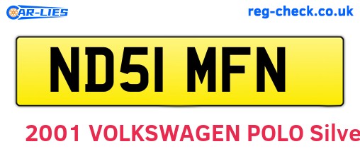 ND51MFN are the vehicle registration plates.