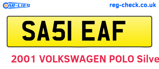 SA51EAF are the vehicle registration plates.