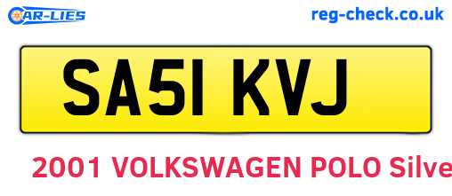 SA51KVJ are the vehicle registration plates.