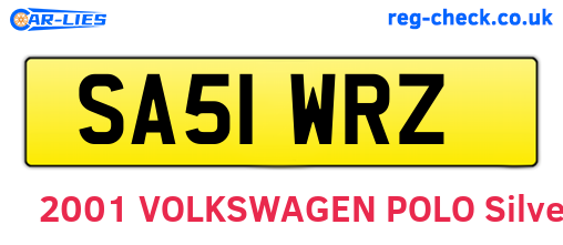 SA51WRZ are the vehicle registration plates.