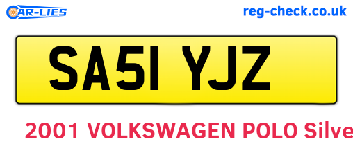 SA51YJZ are the vehicle registration plates.
