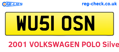 WU51OSN are the vehicle registration plates.