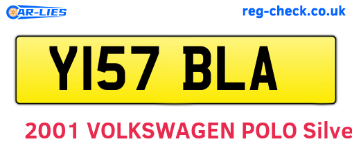 Y157BLA are the vehicle registration plates.