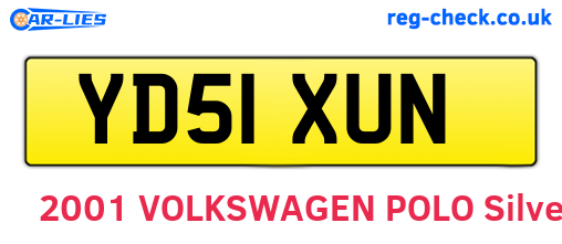 YD51XUN are the vehicle registration plates.