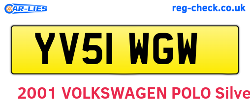 YV51WGW are the vehicle registration plates.