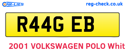 R44GEB are the vehicle registration plates.