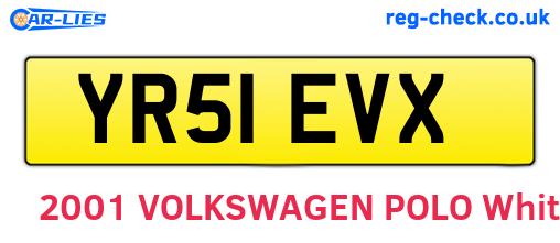 YR51EVX are the vehicle registration plates.
