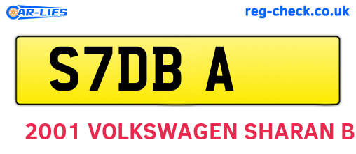 S7DBA are the vehicle registration plates.