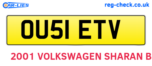 OU51ETV are the vehicle registration plates.
