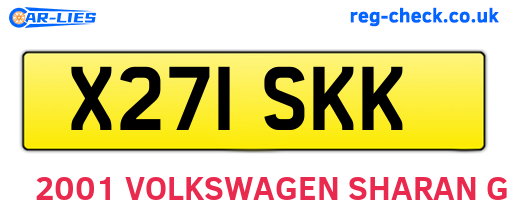 X271SKK are the vehicle registration plates.