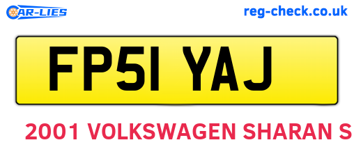FP51YAJ are the vehicle registration plates.