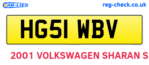 HG51WBV are the vehicle registration plates.
