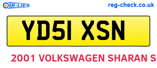 YD51XSN are the vehicle registration plates.