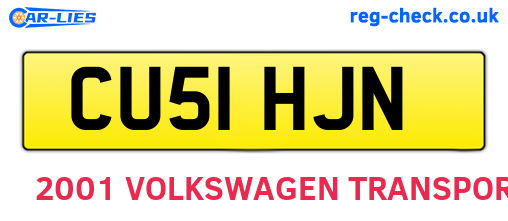 CU51HJN are the vehicle registration plates.