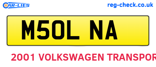 M50LNA are the vehicle registration plates.