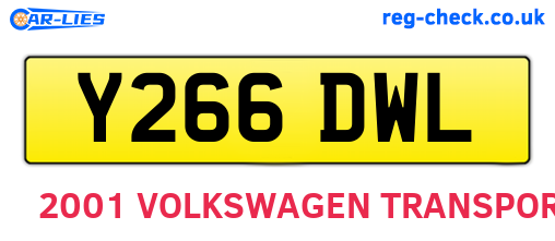 Y266DWL are the vehicle registration plates.