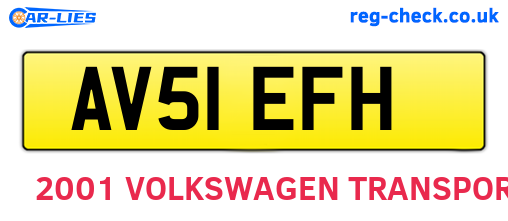 AV51EFH are the vehicle registration plates.